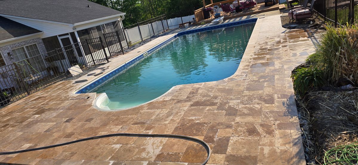 Stamped Concrete Installation for JD Hardscapes & Landscaping LLC in Shelby, NC
