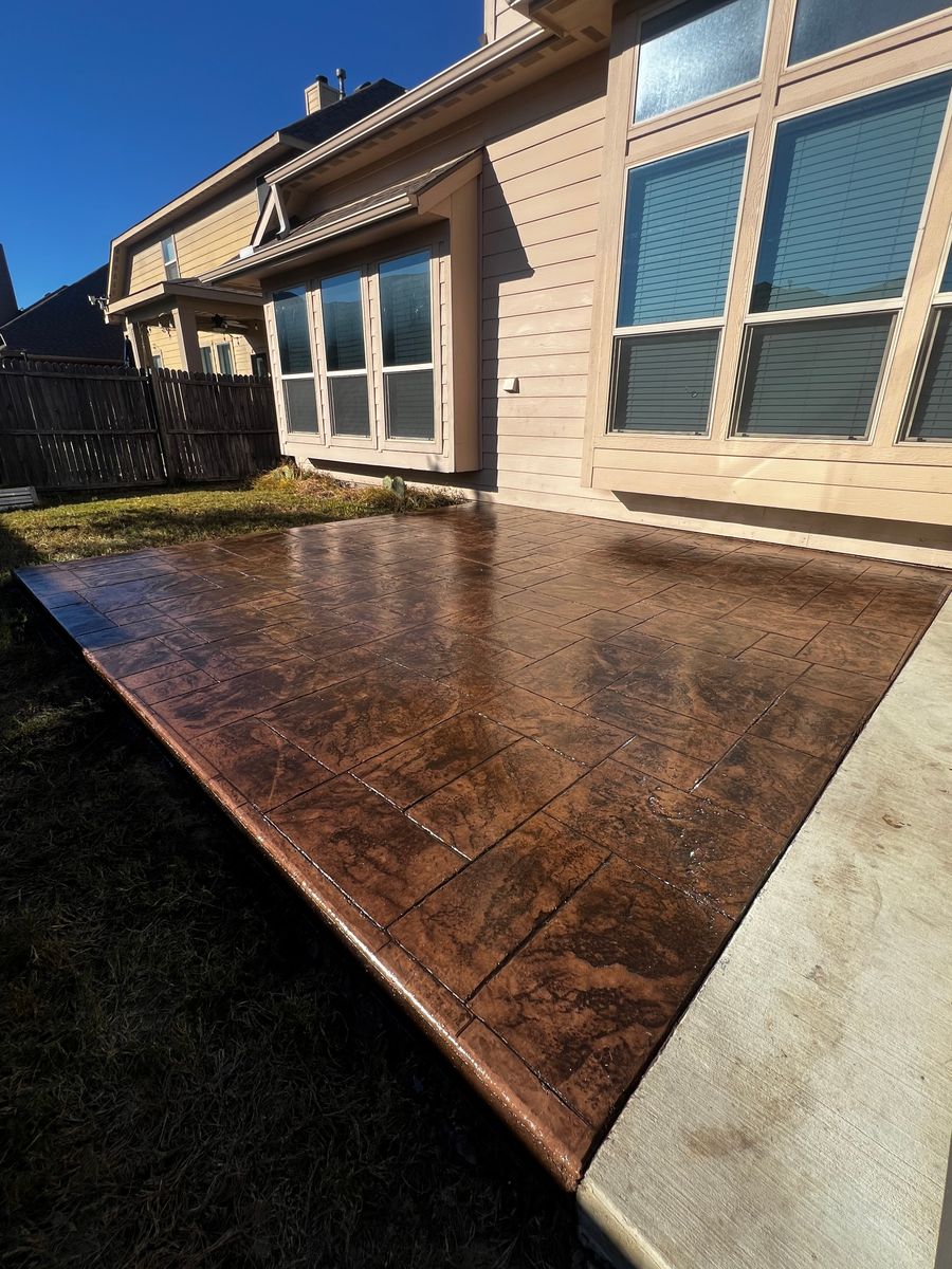 Stamped Concrete Installation for BW Concrete Contracting LLC in Fort Worth, TX