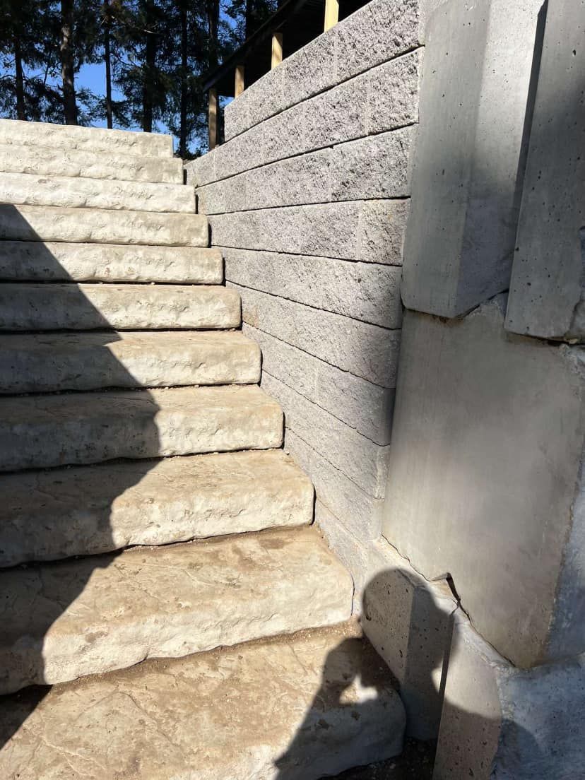 Retaining Wall Installation for Davis Landscaping in Wilson, WI