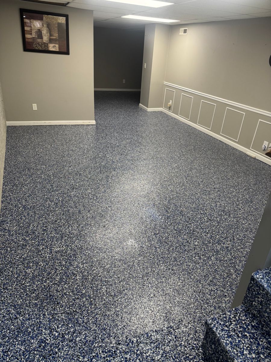 Installation of Beautiful Garage Floors for Drury Concrete Coatings in St. Charles, MO