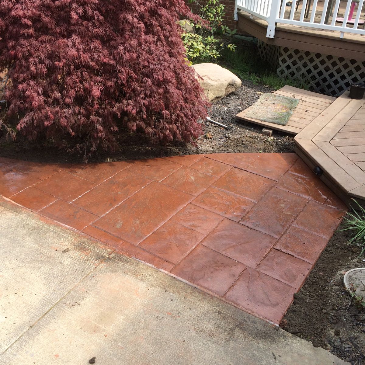 Stamped Concrete Installation for Lake Erie Companies in Grand River, OH