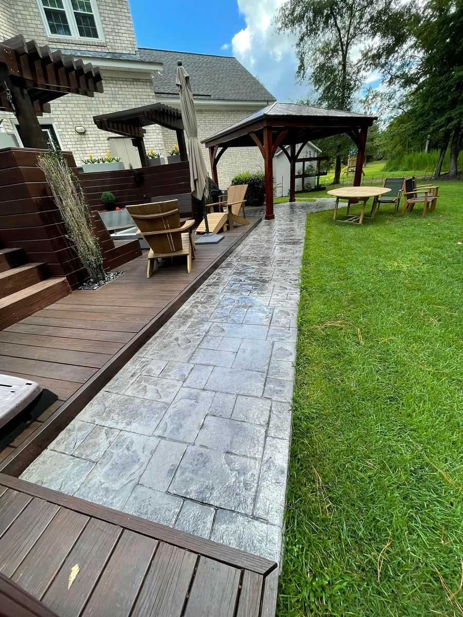 Stamped Concrete Installation for Concrete Cowboyz in Greenville, NC
