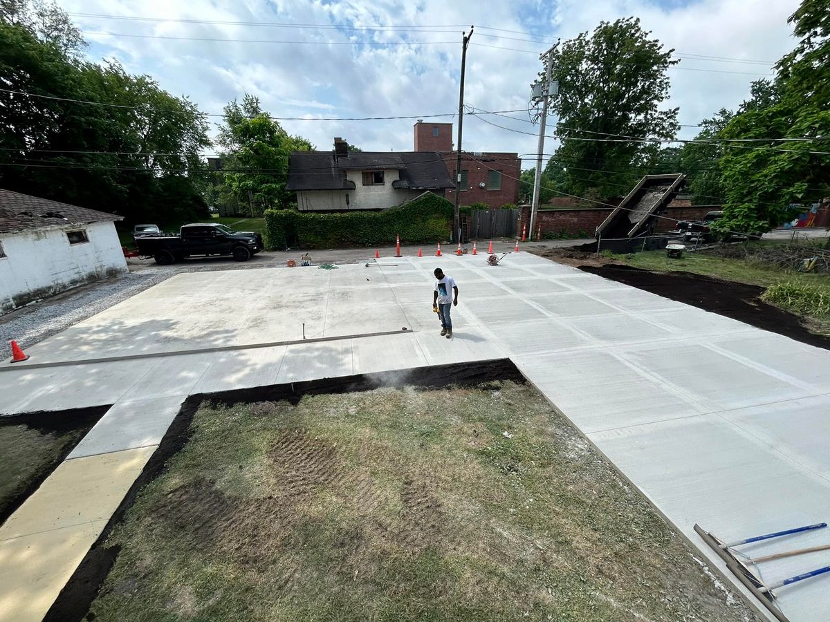 Stamped Concrete Installation for Macon Concrete LLC. in South Bend, IN