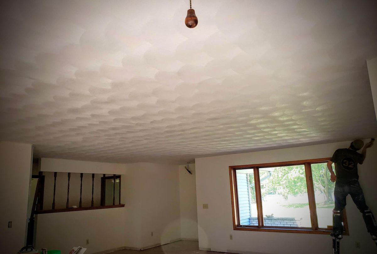 Ceiling Texture Application for WALL PROS in Rockford, IL