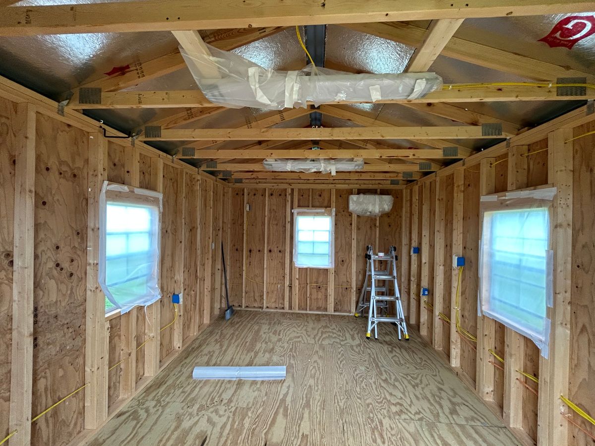 Spray Foam Storage sheds for CTE Roofing and Insulation in Dublin, GA