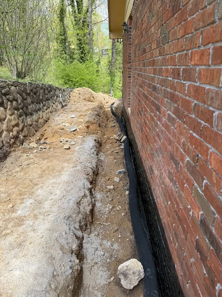 French drain and foundation waterproofing for J.P Landscaping and excavation in Chattanooga, TN