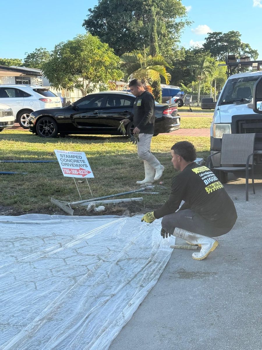 Concrete Slab Construction for Beautiful and Affordable Stamped Concrete by Castilla Concrete Finish Design Corp in Sunrise, FL