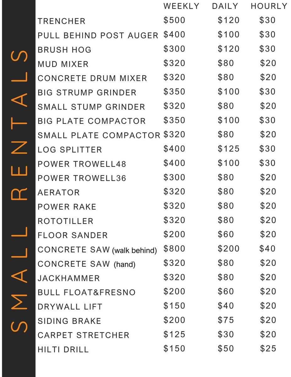 Small Equipment Rentals for Hilltop Construction & Rental in Malad City, ID