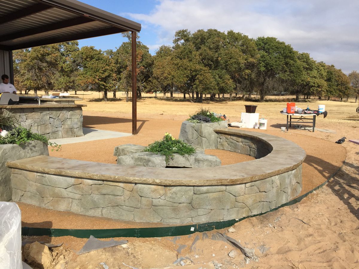 Custom Carved Concrete for Texas Curb N Borders in Houston, TX