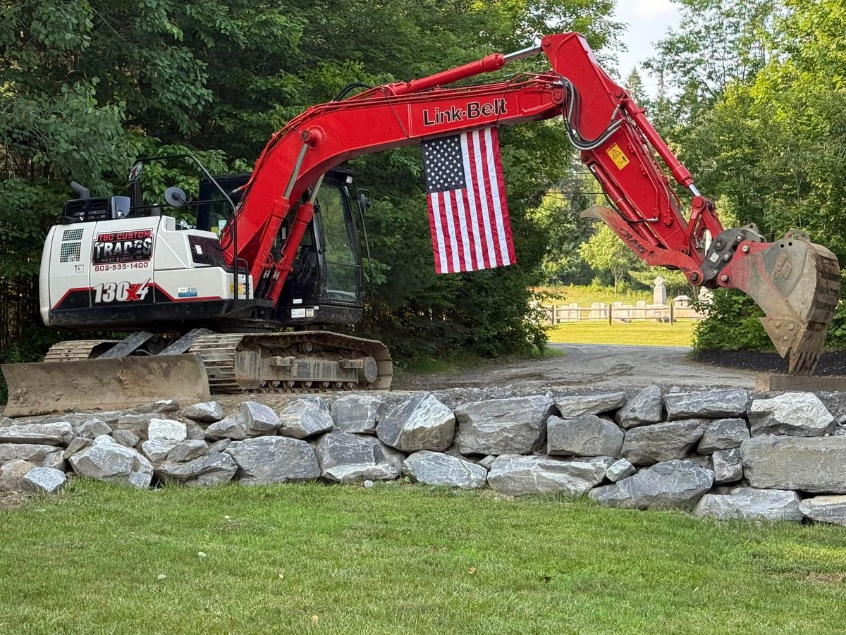 Foundation Digging for TBC Custom Trades in West Burke, VT
