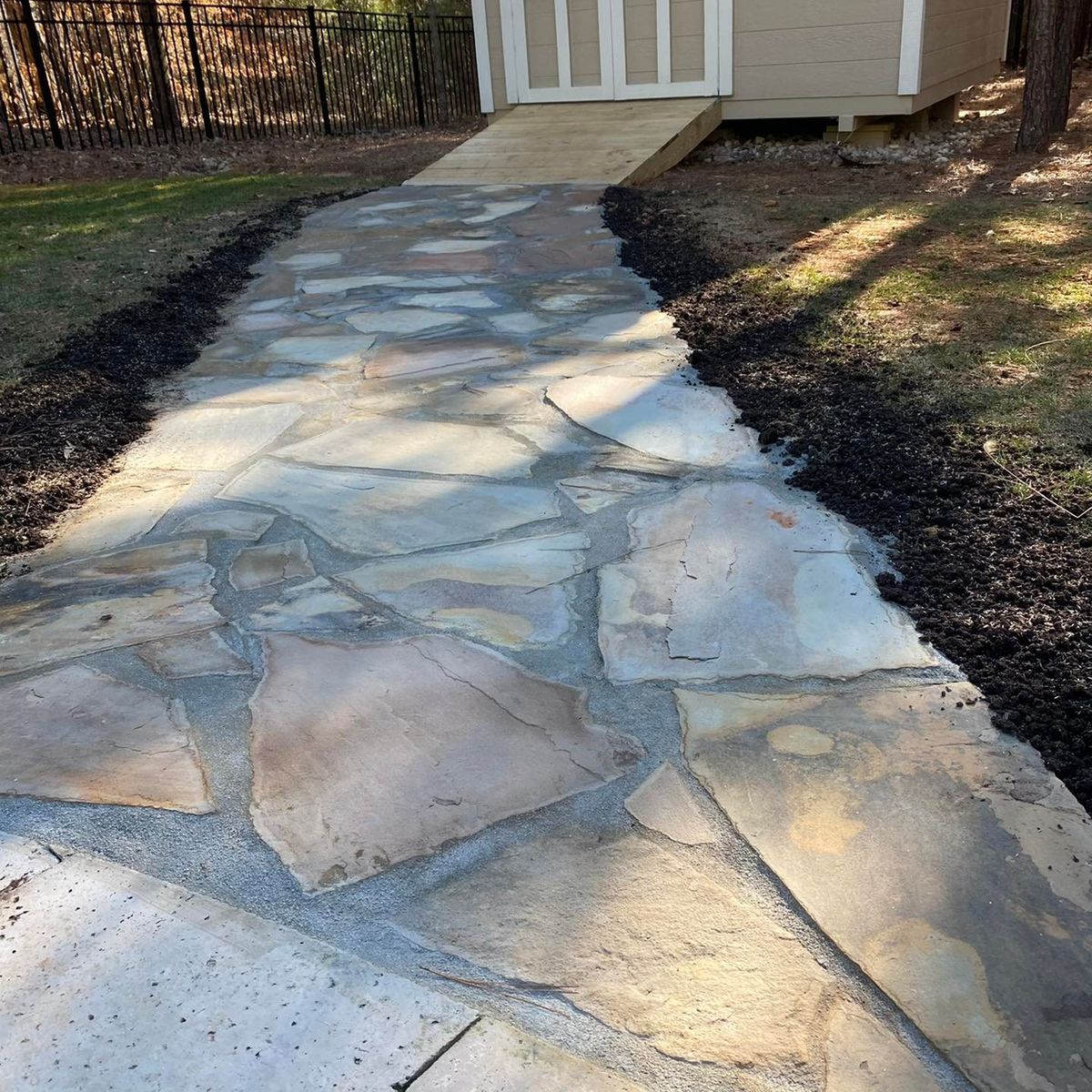 Natural Stone Hardscape for L & C Landscaping in Statesville, NC