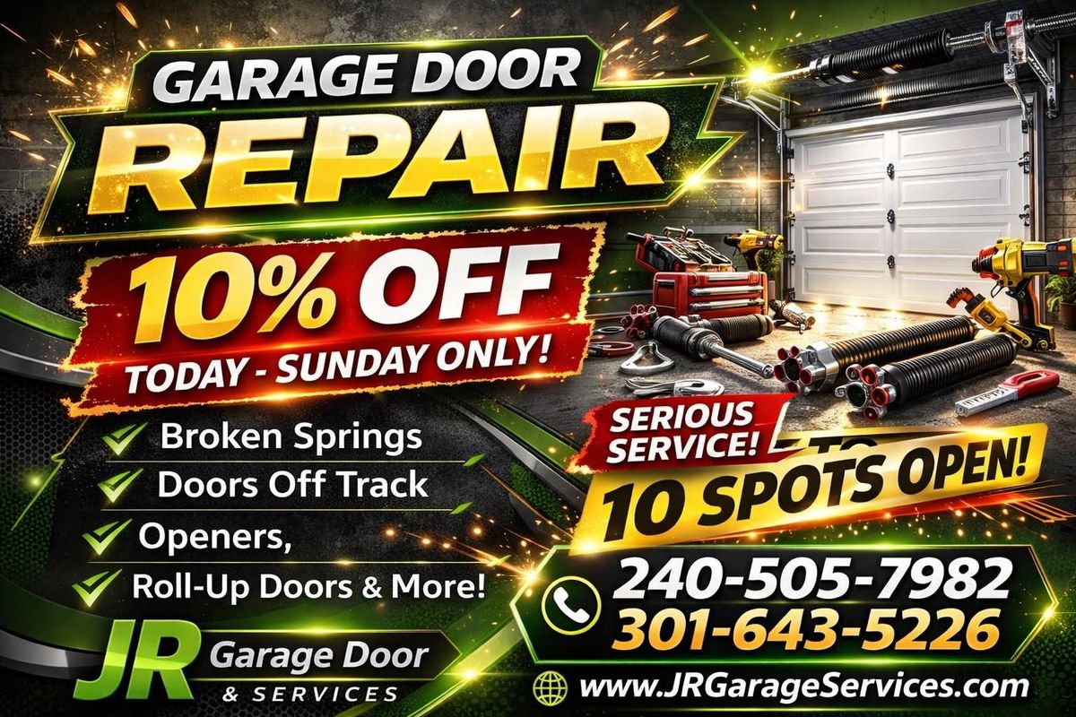 Garage Door Opener Installation for JR Garage Door and Services in Charles County, MD