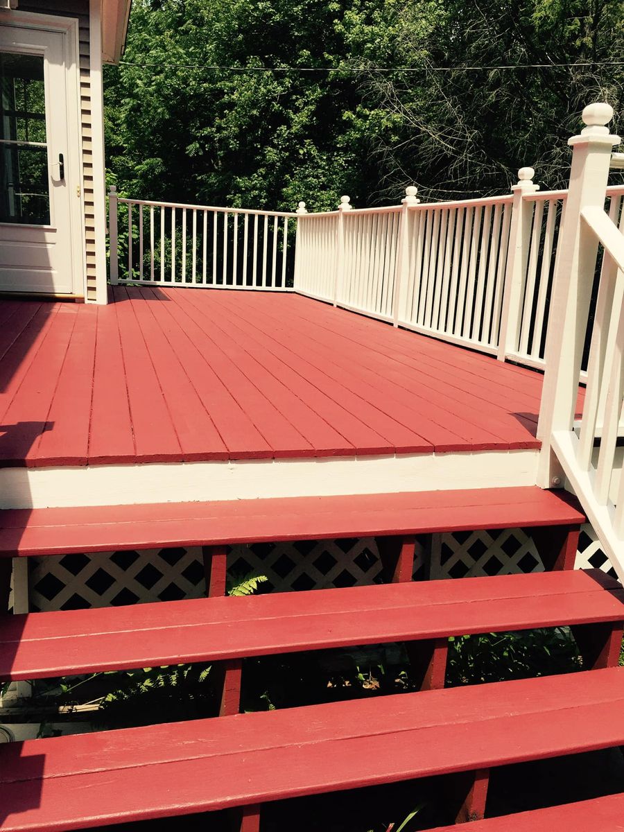 Staining for Artful Lines Painting in Shrewsbury Town Center, MA