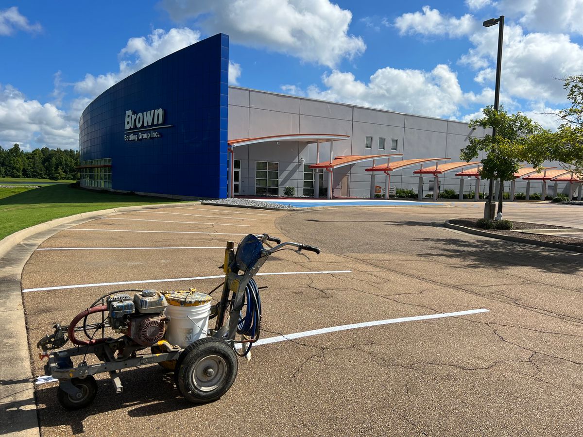 Parking Lot Line Striping/Asphalt Markings for FunderFlow Commercial and Residential Pressure Washing Inc in Tupelo, MS