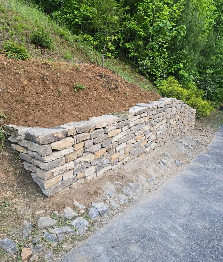 Retaining Wall Construction for C4 TrueVision Renovations in Asheville, NC