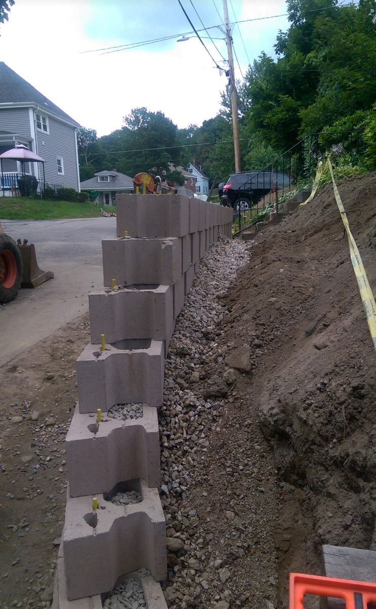 Retaining walls for MJS Excavating in Hardwick, MA