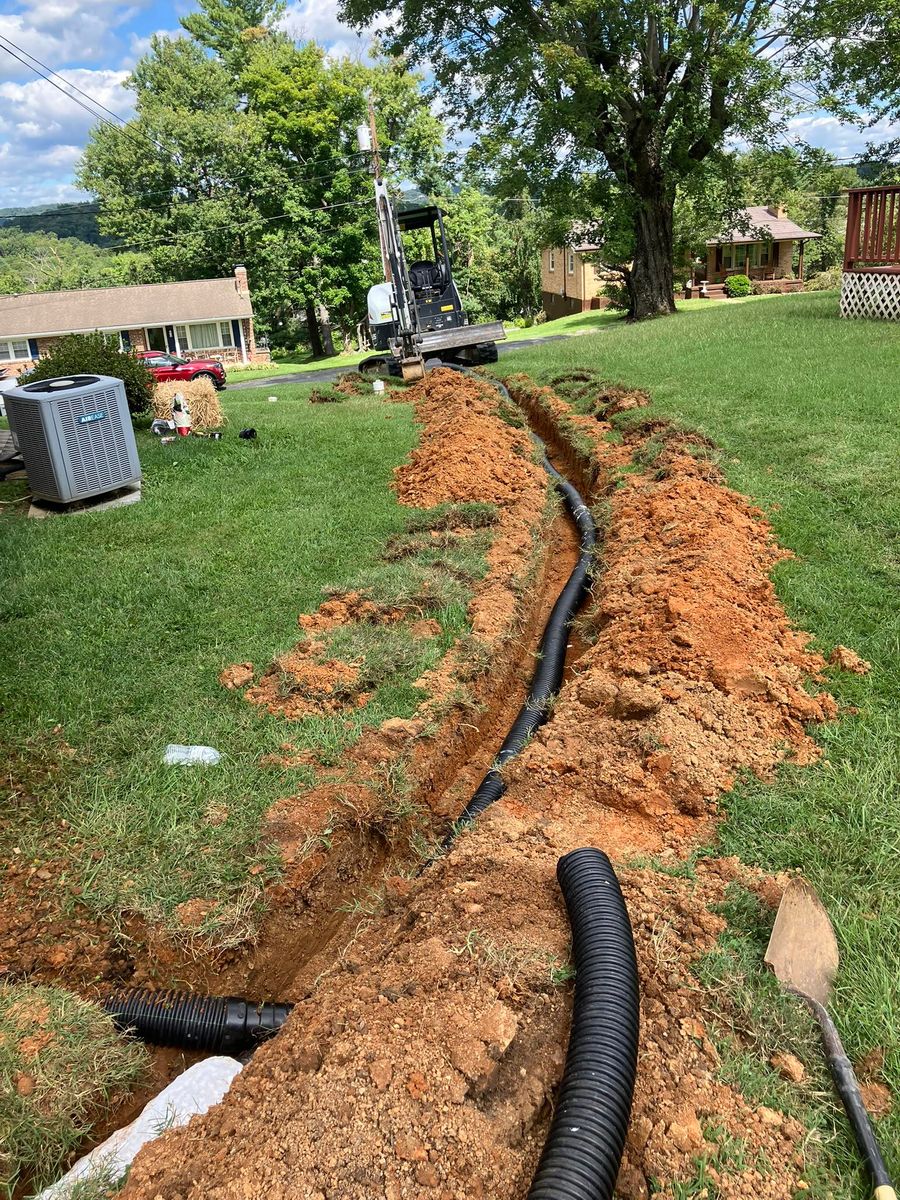 Trenching for Genesis Landworks in Bluff City, TN