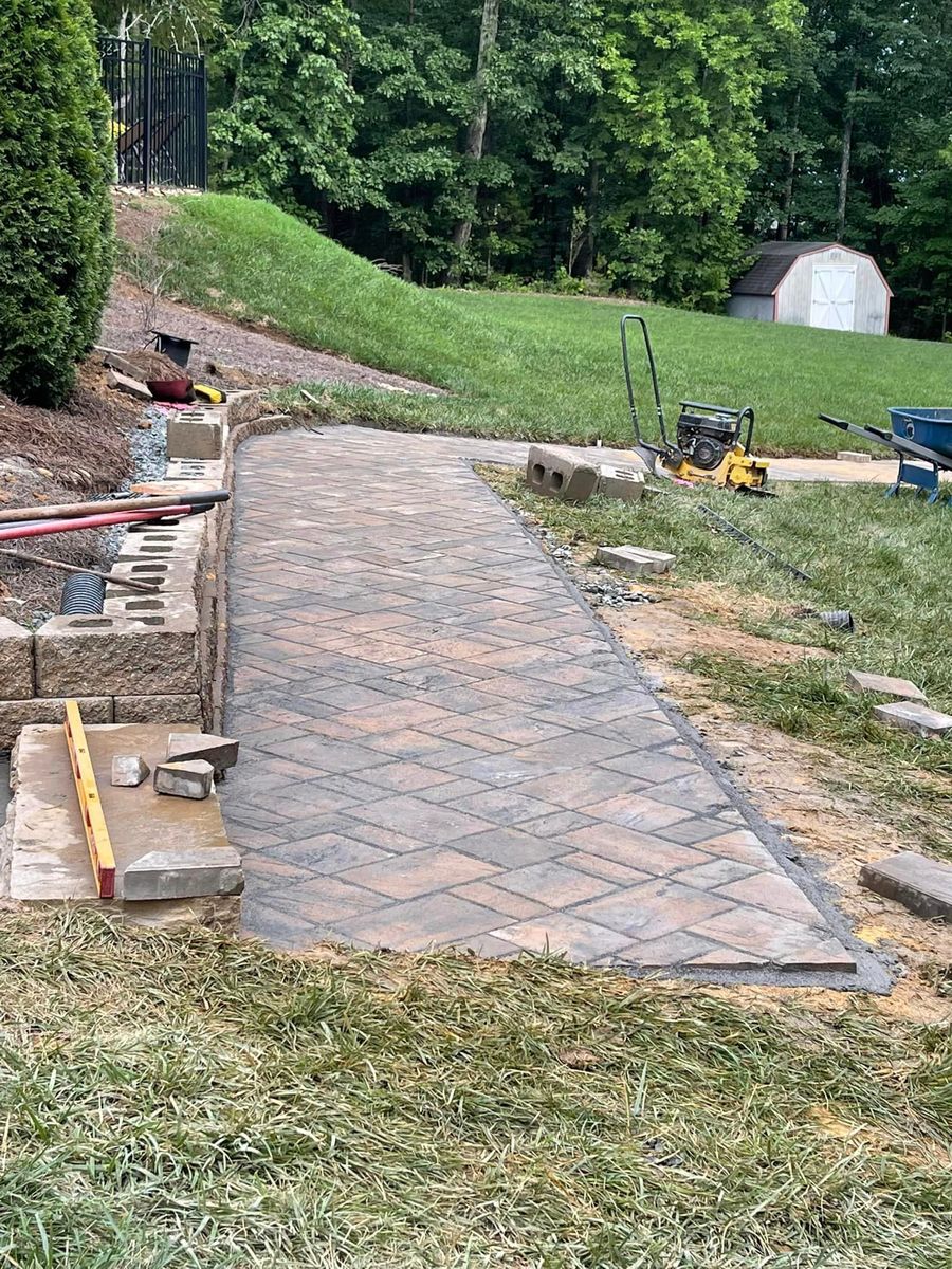 Natural Stone Hardscape for L & C Landscaping in Statesville, NC