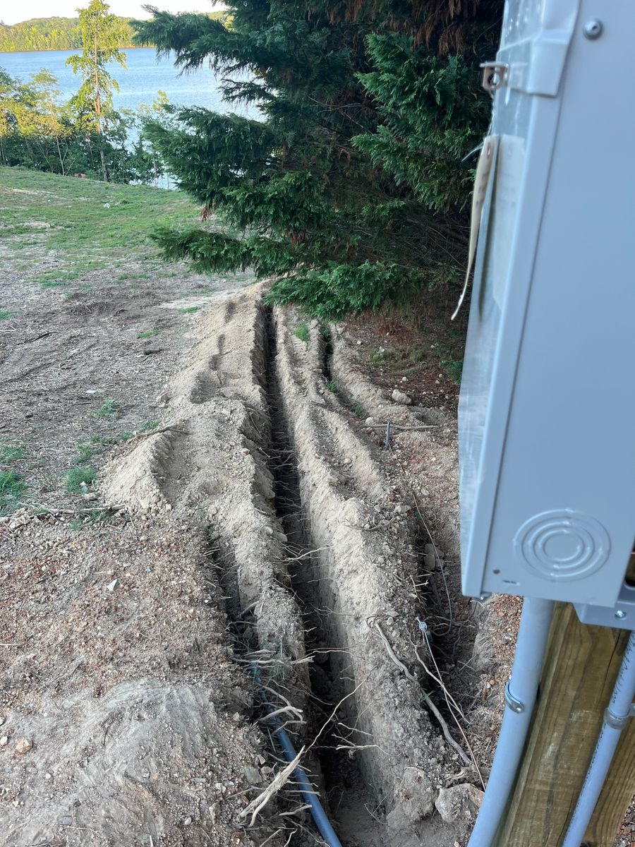 Trenching for J.P Landscaping and excavation in Chattanooga, TN