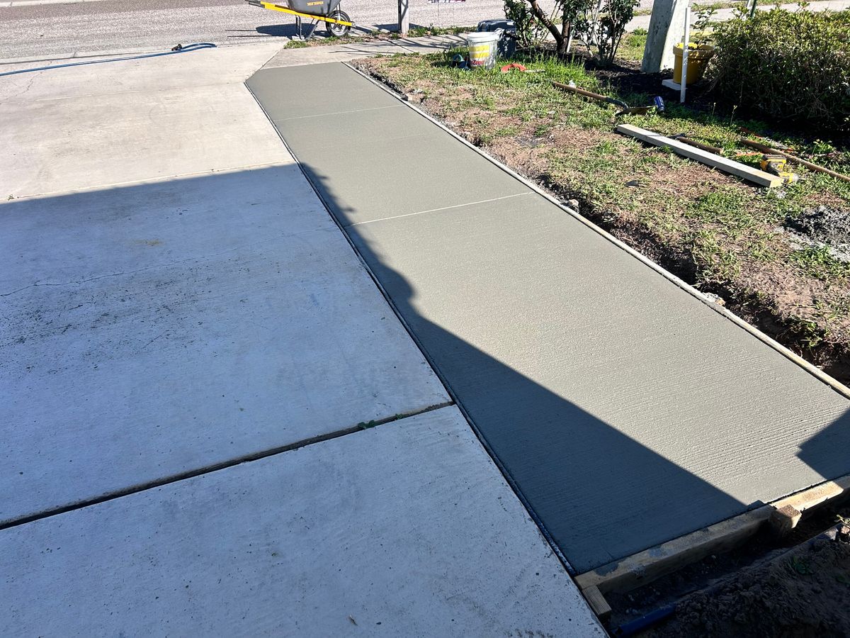 Sidewalk Installation for Cornerstone Concrete Solutions LLC in Lakeland, FL