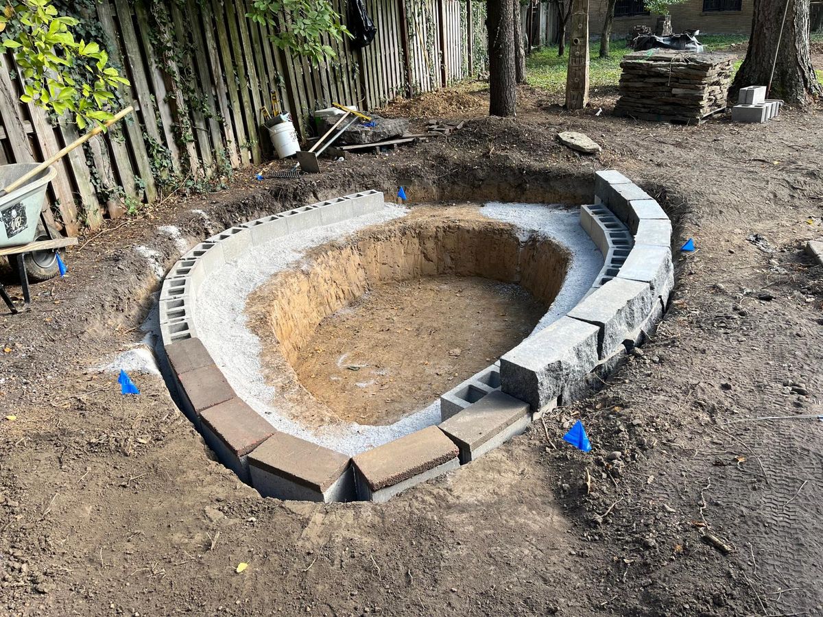 Firepit Installation for VQ Land & Stone in St. Louis, MO