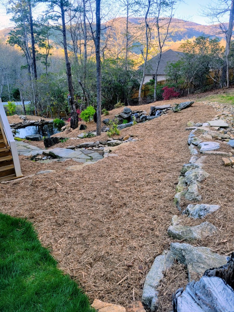 Mulching for C4 TrueVision Renovations in Asheville, NC
