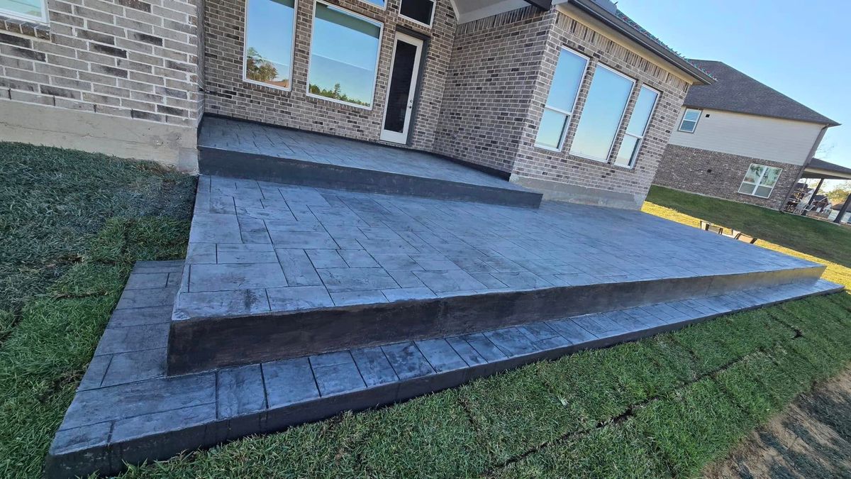 Stamped Concrete Installation for Triple O Construction in Rosharon, TX