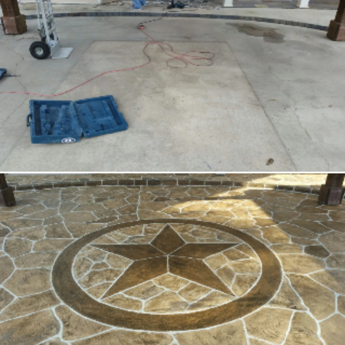 Custom Carved Concrete for Texas Curb N Borders in Houston, TX