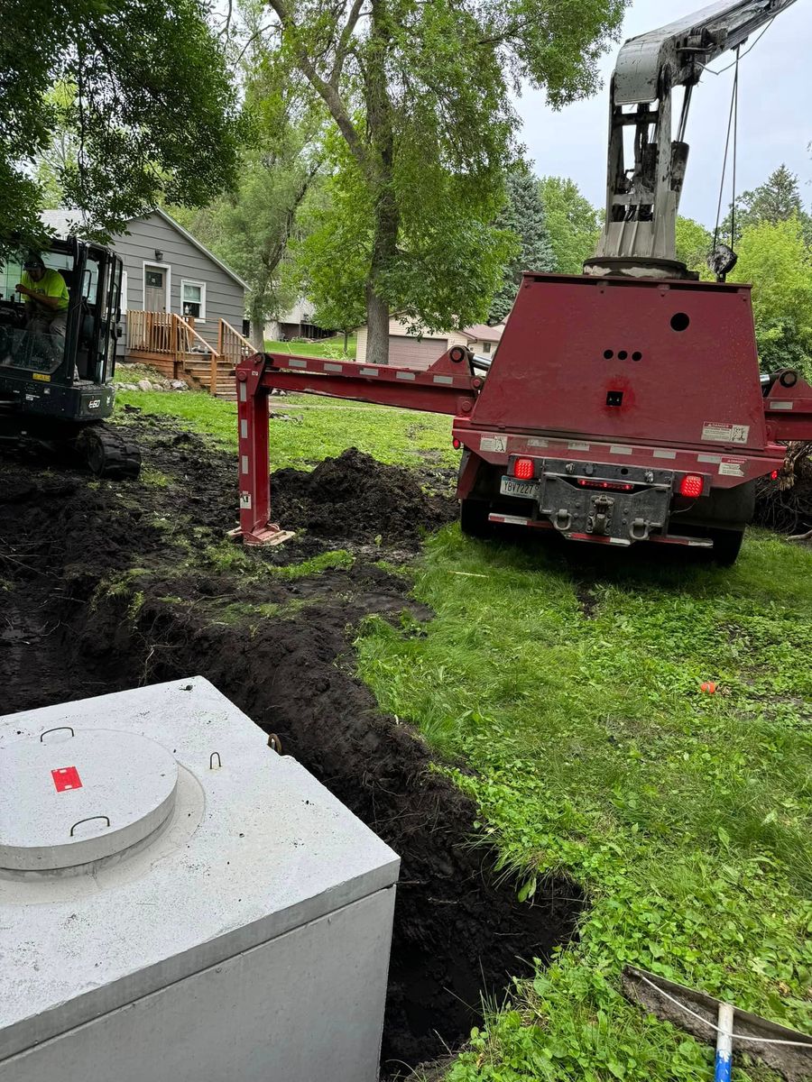 Septic system Installation for NXT LVL Excavating in New London, MN