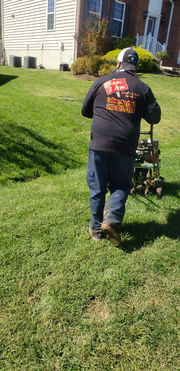 Aeration and Seeding for Sam I AM Property Solutions in Sunderland, MD