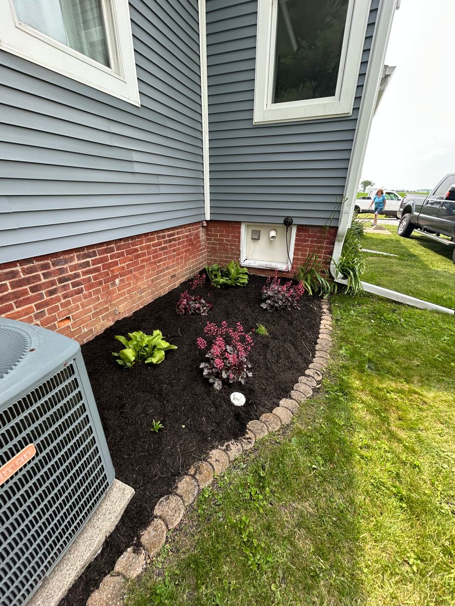 Mulch Installation for Wininger Landscaping in New Richmond, IN