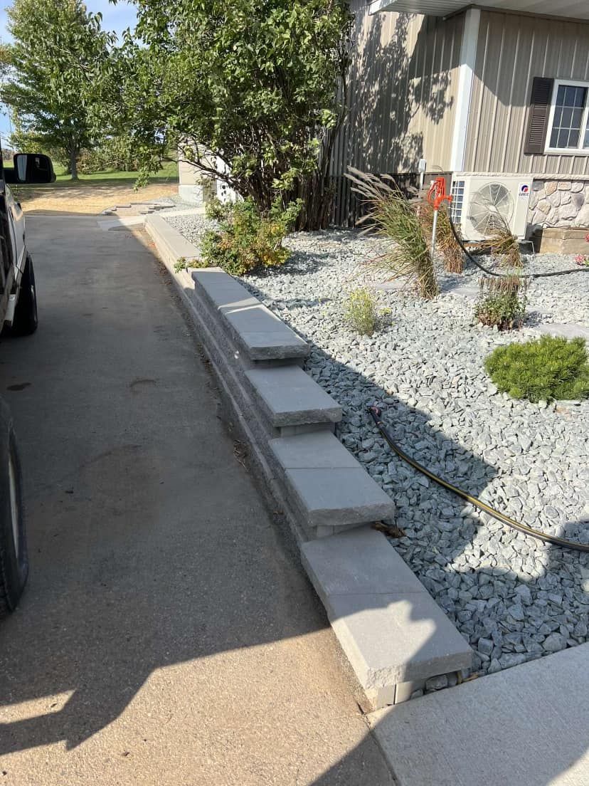 Retaining Wall Installation for Davis Landscaping in Wilson, WI