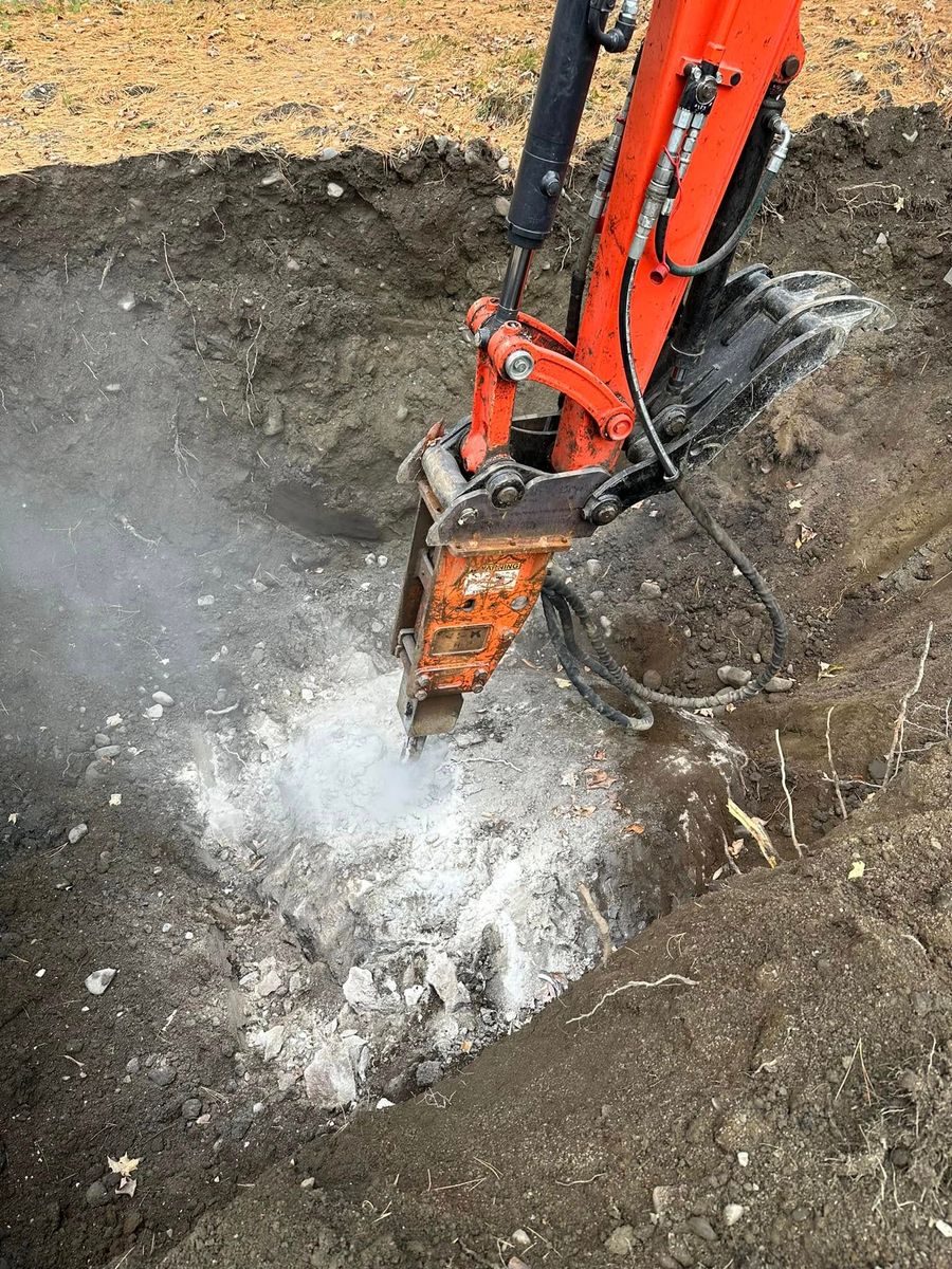 Foundation Digging for TBC Custom Trades in West Burke, VT