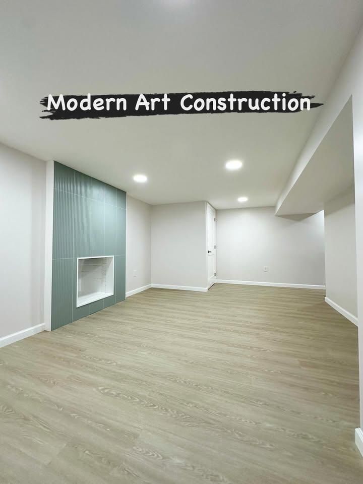 Basement Renovation for Modern Art Construction in Lynn, MA