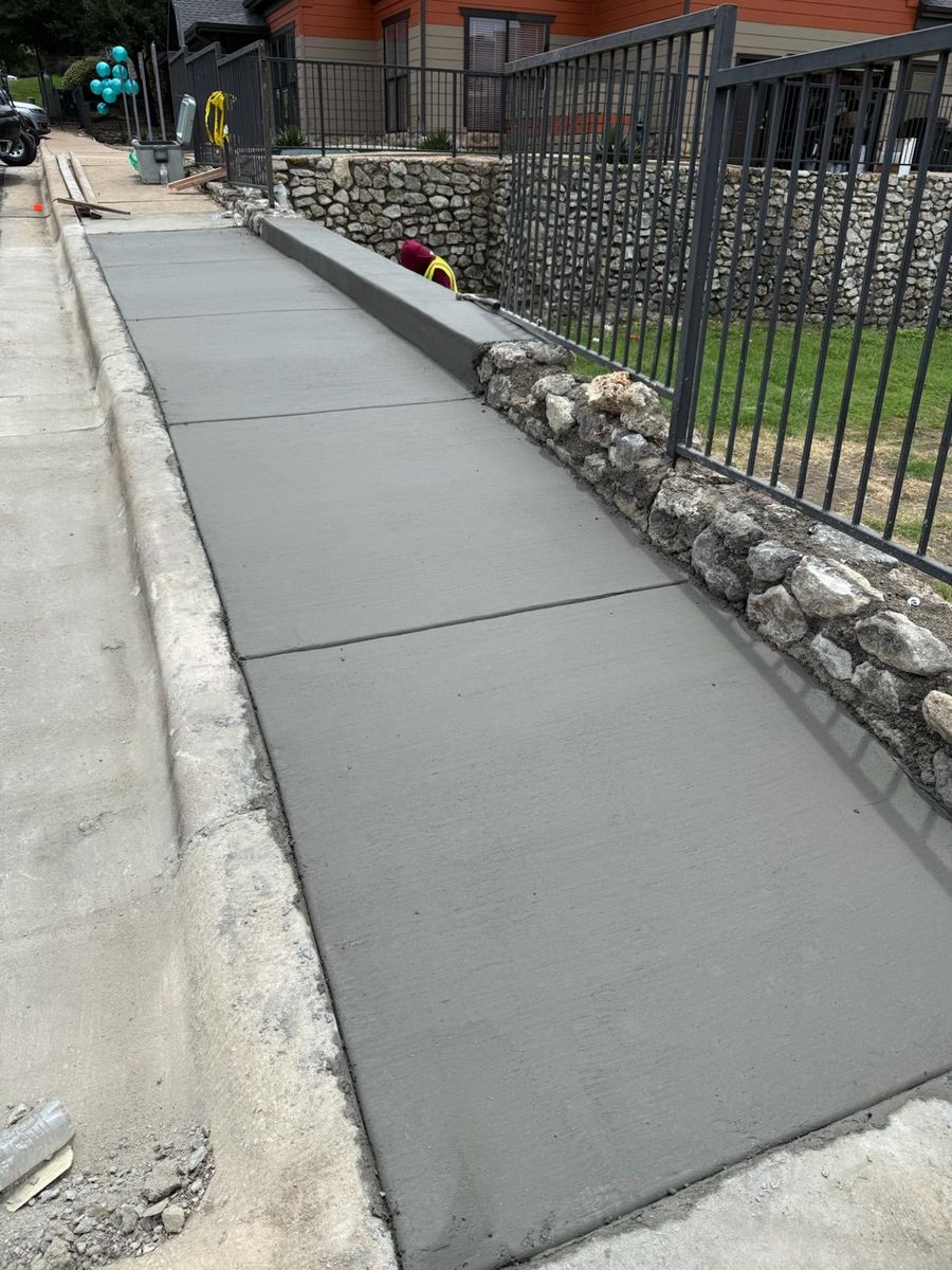 Sidewalk Installation for Benitez Brothers Construction in Austin, TX