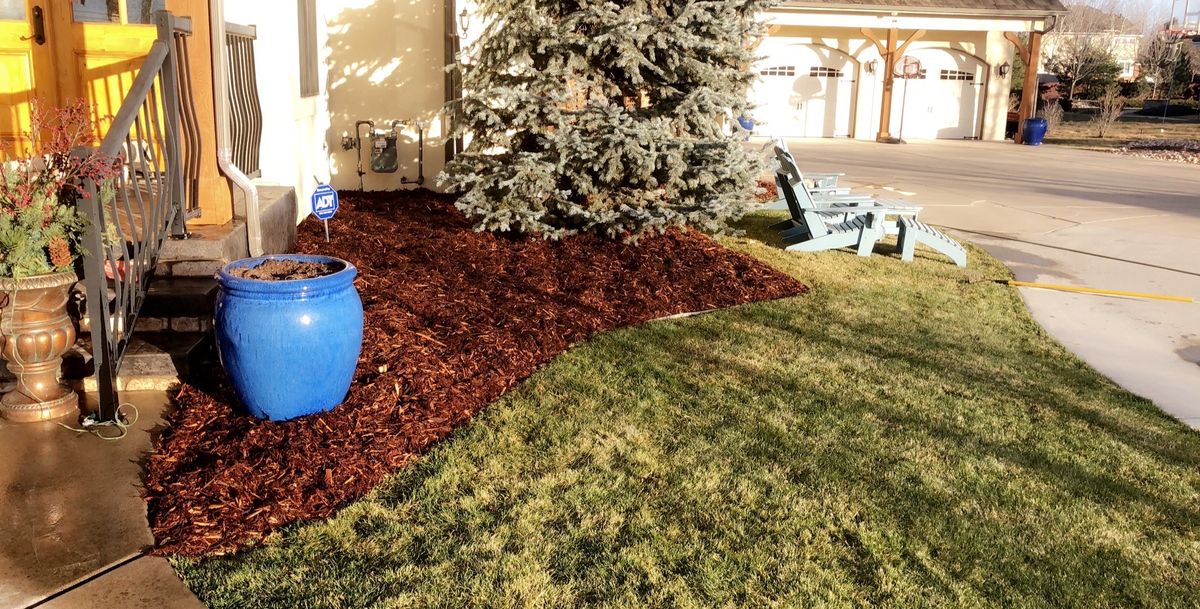 Mulch Installation for Rock Masters Inc. in Evans, CO