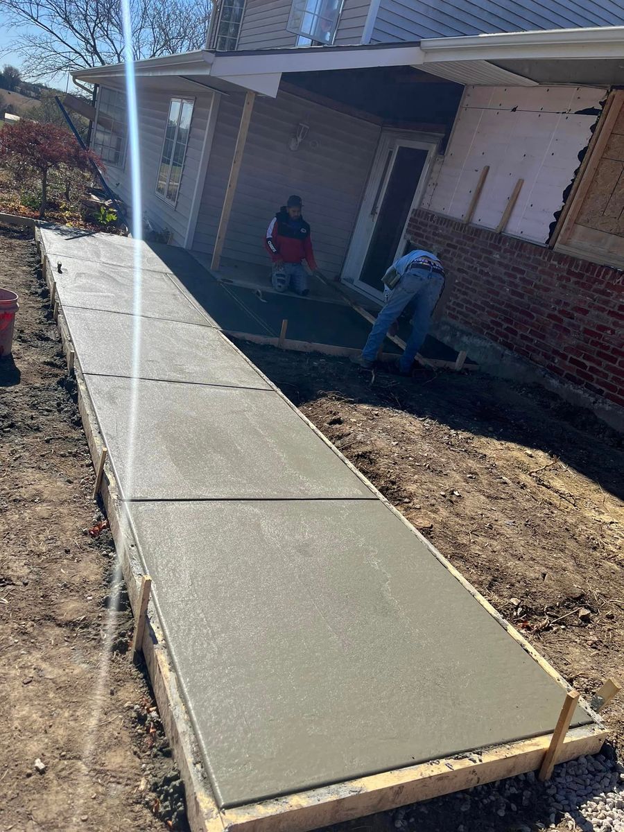 Sidewalk Installation for Travis Hill Concrete & Construction in Topeka, KS