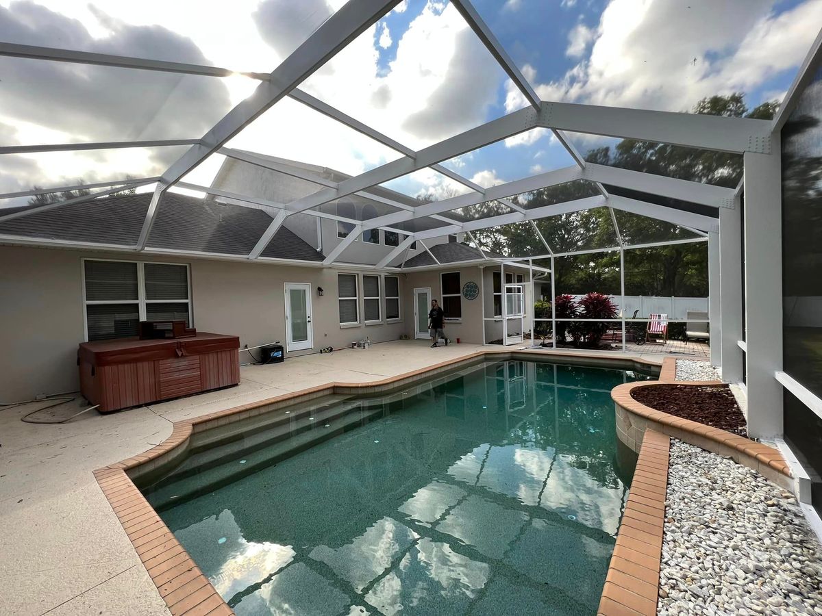 Pool Deck Painting for Armas Pool Screen Replaced Pressure Wash and Painting LLC in Clair Mel, FL