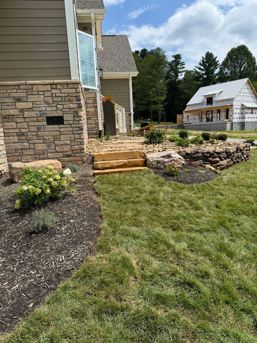 Natural Stone Hardscape for HD Grading in Swannanoa, NC
