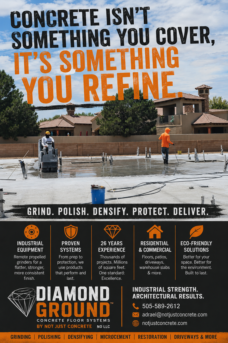 Concrete Installation for Not Just Concrete in Albuquerque, NM