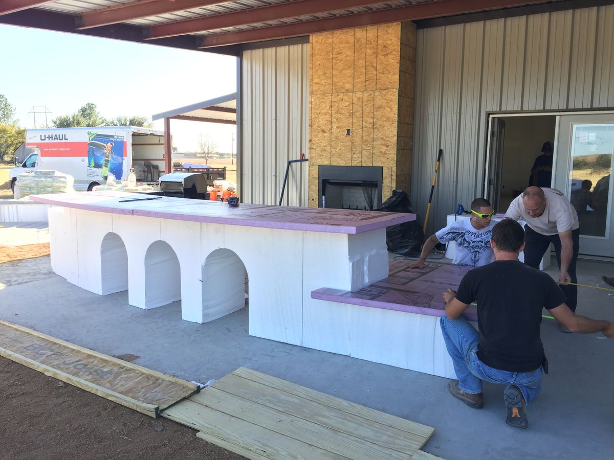 Custom Carved Concrete for Texas Curb N Borders in Houston, TX