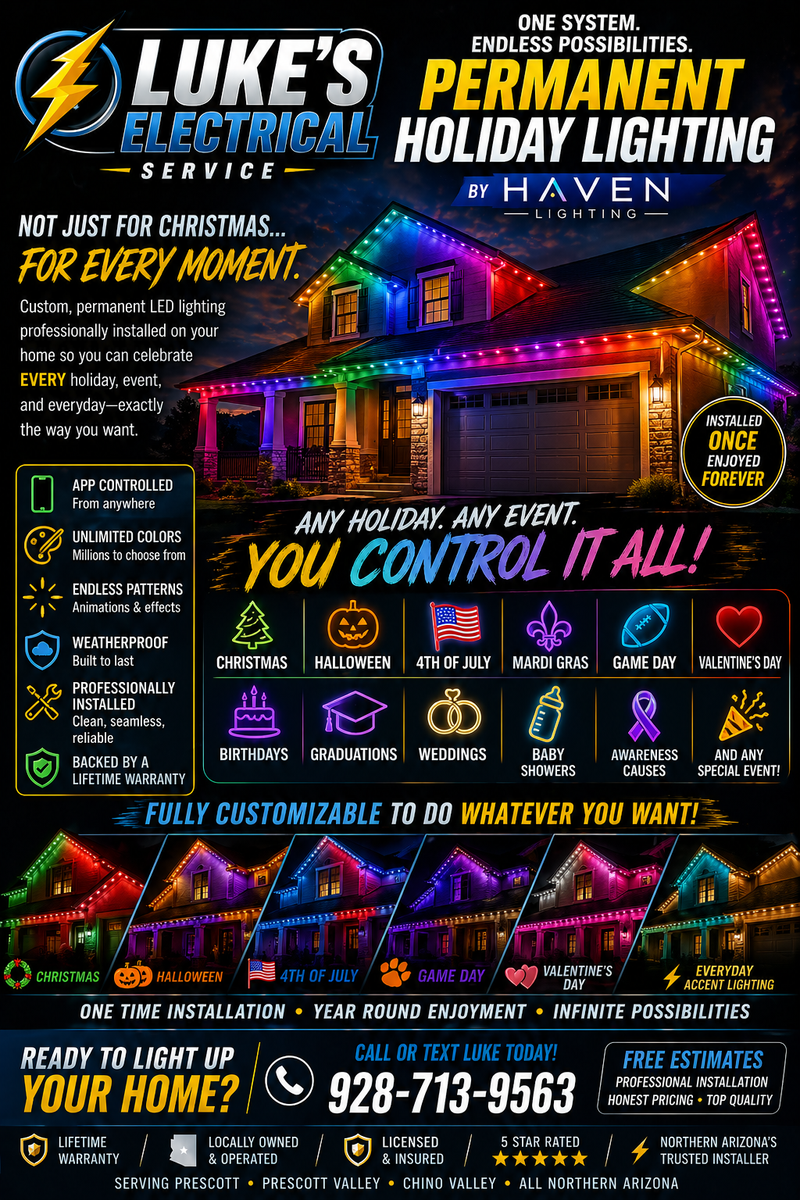 Lighting Installation and Repairs for Luke’s Electrical Service in Chino Valley, AZ