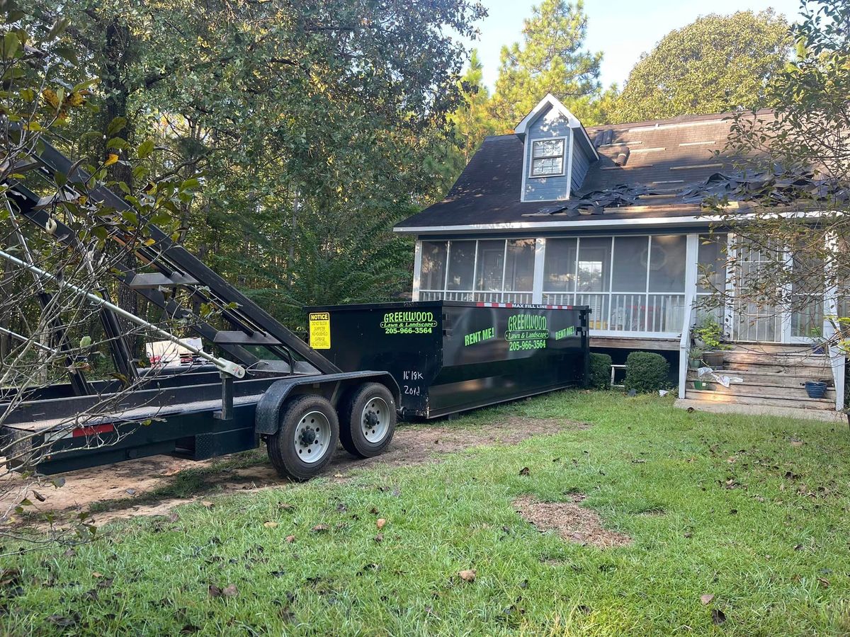 Roll Off Dumpster Rental for Greenwood Lawn & Landscaping LLC in Talladega, Alabama