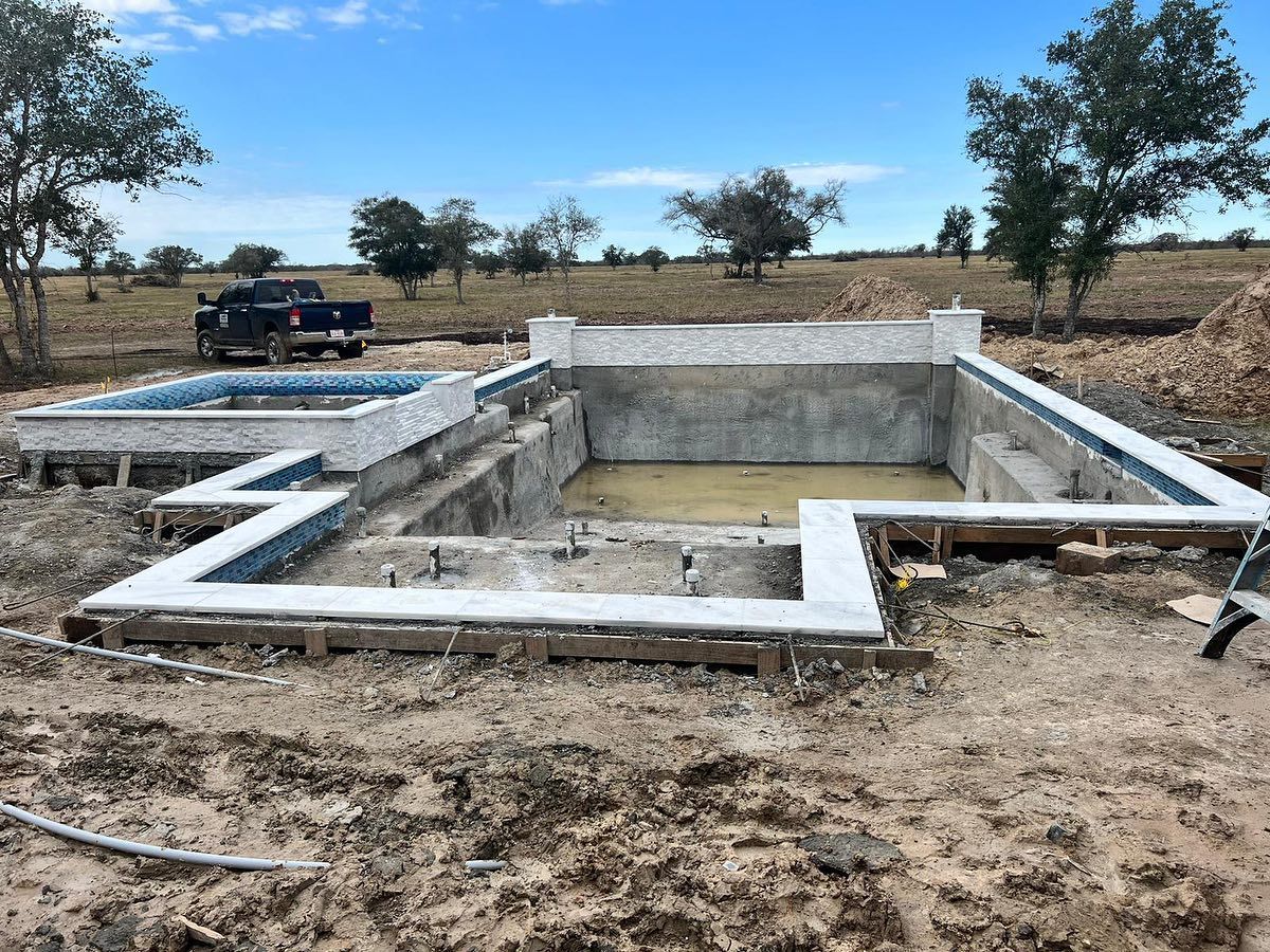 Custom Pool Construction for J & P Construction in Houston, TX