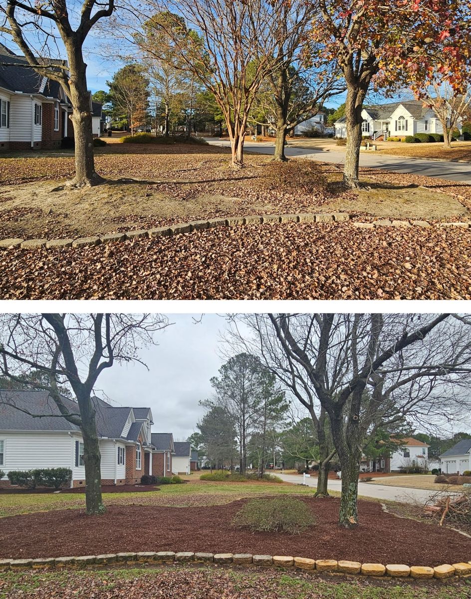 Mulch/pine Straw Installation for Natures Accent in Wilson, NC
