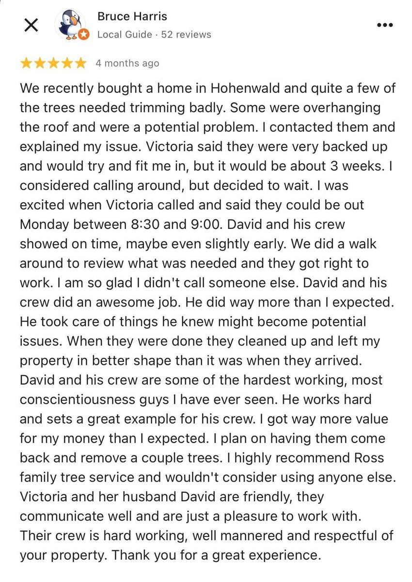 Other Tree Services for Ross Family Tree Service LLC  in Hohenwald, TN