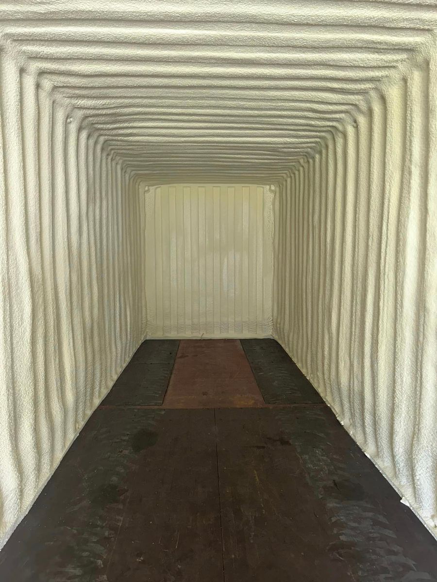 Spray Foam shipping container for CTE Roofing and Insulation in Dublin, GA