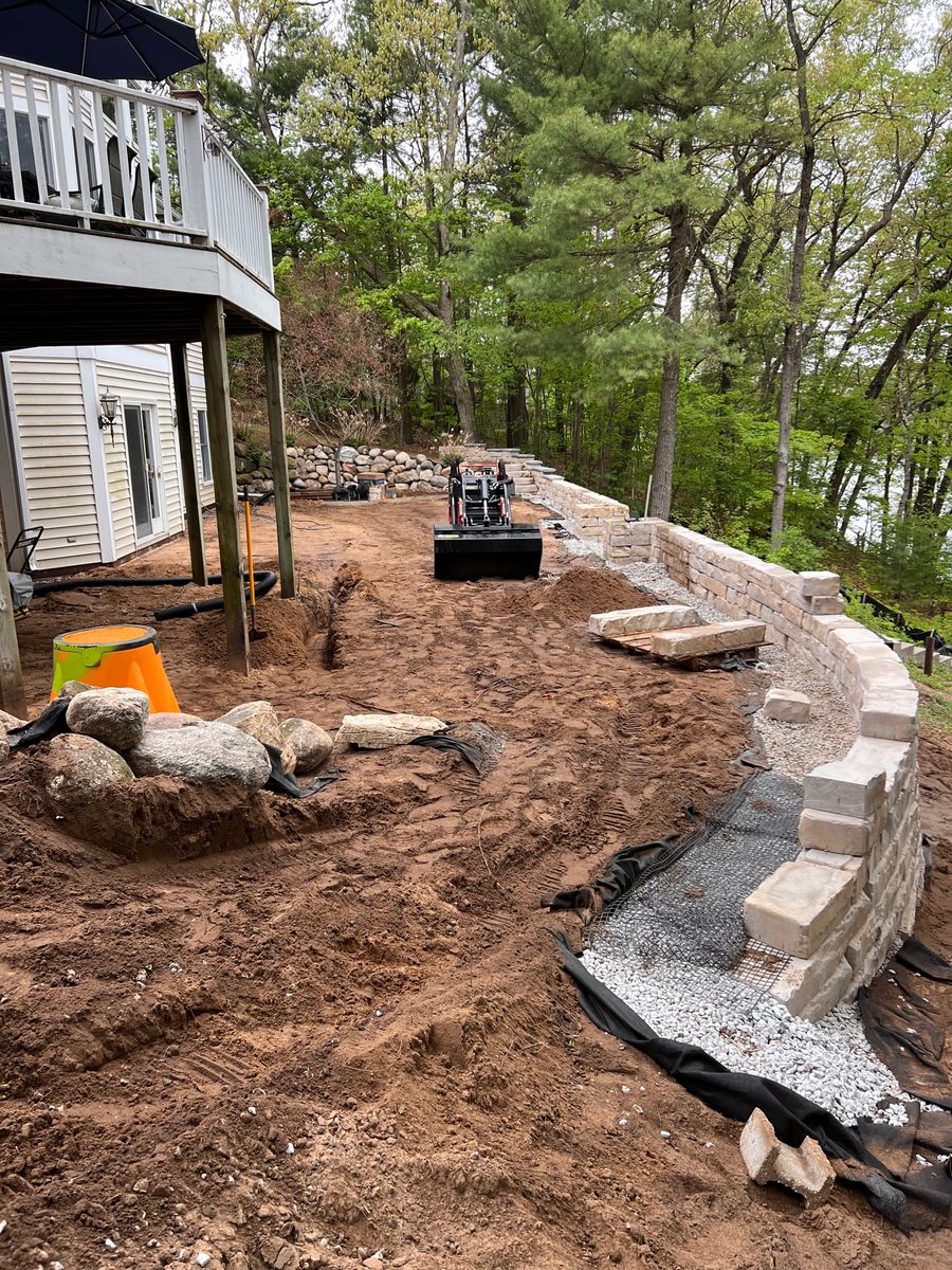 Retaining Wall Construction for Greenscape Lawns in Montague, MI