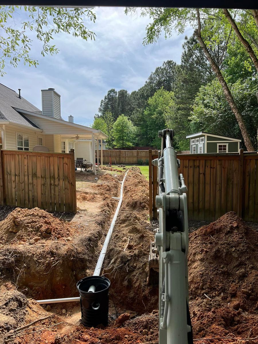 Grading and drainage for Adams Landscape Management Group LLC. in Loganville, GA