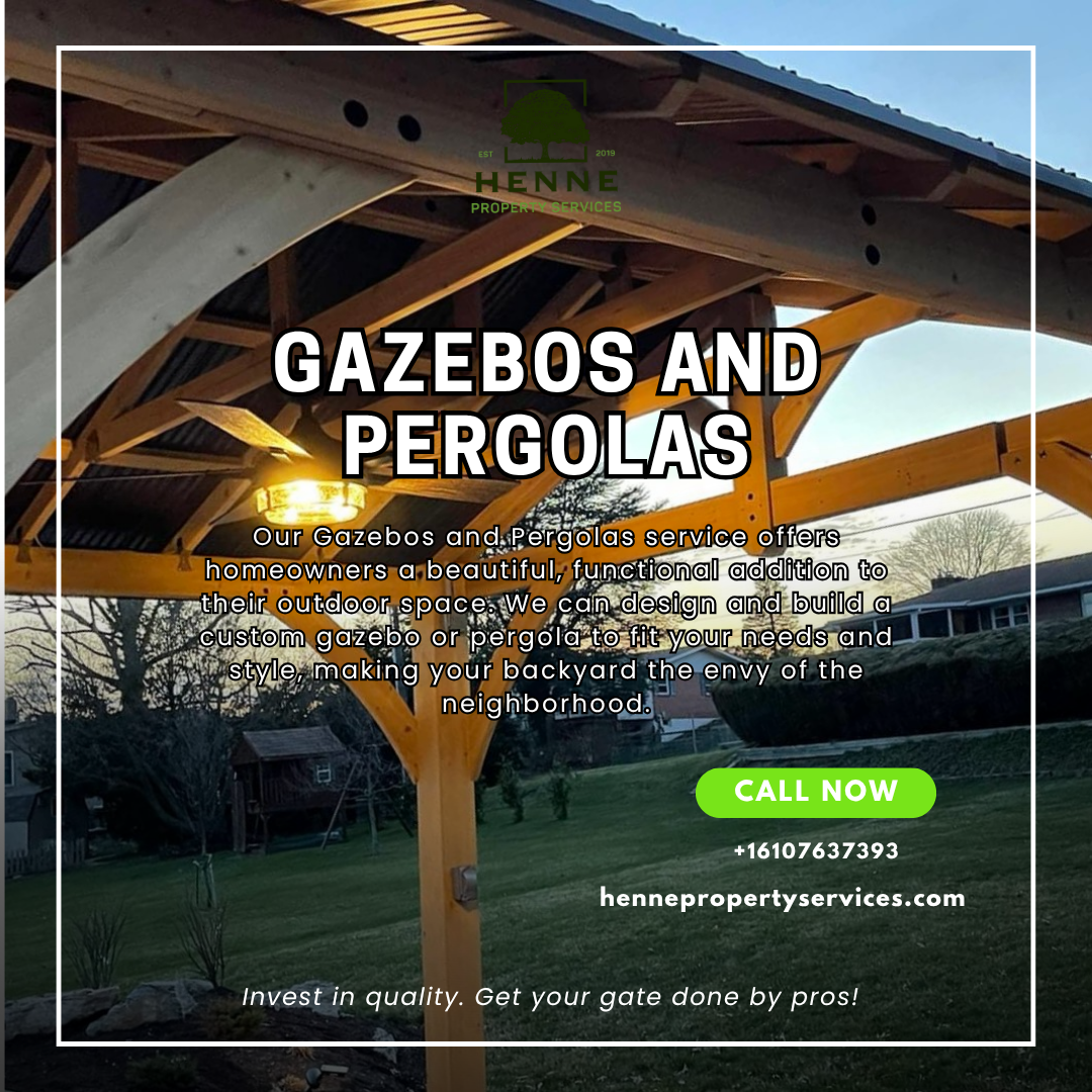 Gazebos and Pergolas for Jonathan A. Henne Property Services. in Hamburg, PA